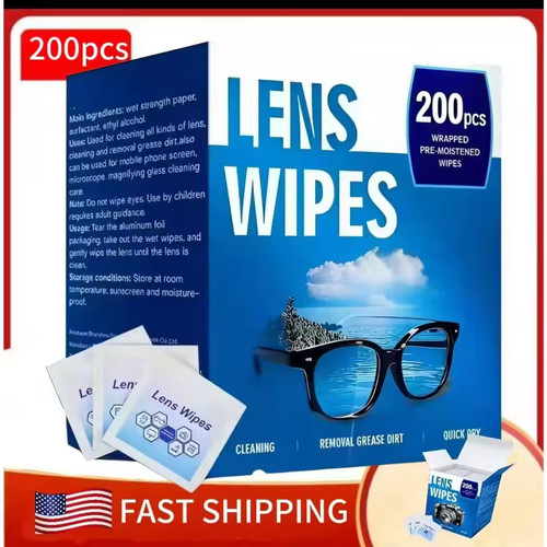 200 pack lens cleaning - lens, wipes
