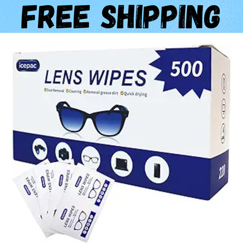 500 count lens cleaning wipes - count,