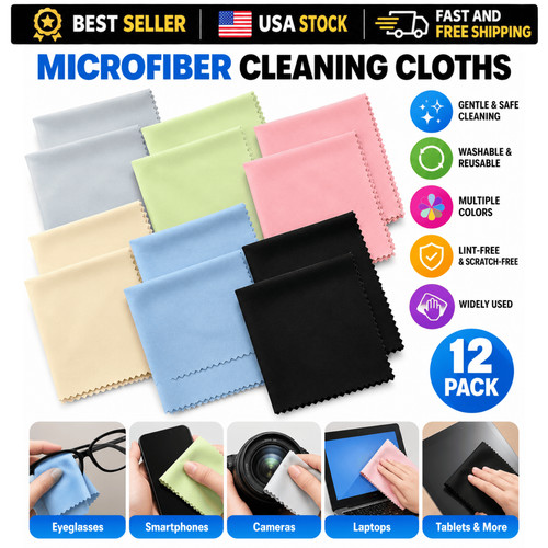Microfiber cleaning cloths - cloths, 12